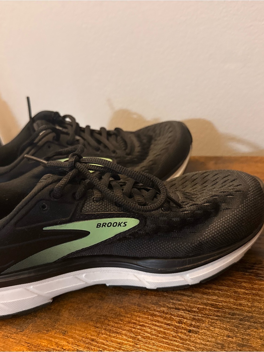 Brooks Black Sneakers with Mint Green Accents